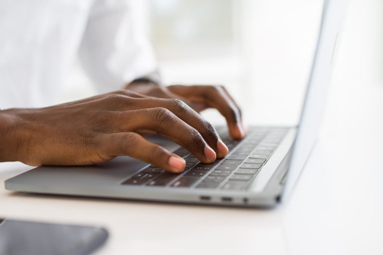 A close up of hands typing on a laptop for Move Forward Counseling. Learn more about online anxiety therapy in Pennsylvania by contacting an anxiety therapist today. Our team can offer online therapy for anxiety in Pennsylvania and more. 17033